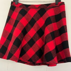 Y2K Vintage Hollister Red Black BuffyPlaid Mini Skirt Size Large